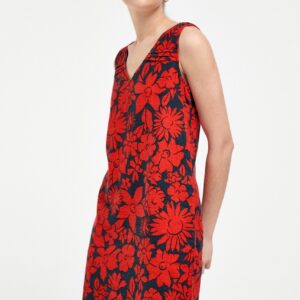 Red floral dress