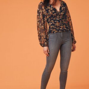 Floral silk top